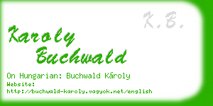 karoly buchwald business card