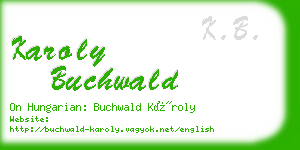 karoly buchwald business card